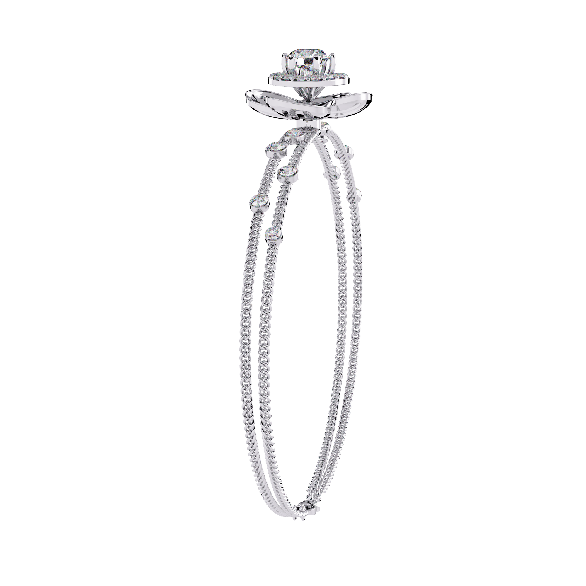 Solitairekart 0.95ct Cluster Diamond Bracelet-H Color, VS1 Clarity